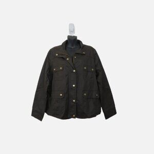 J. Crew Dark Brown Utility Jacket with Gold Accents
